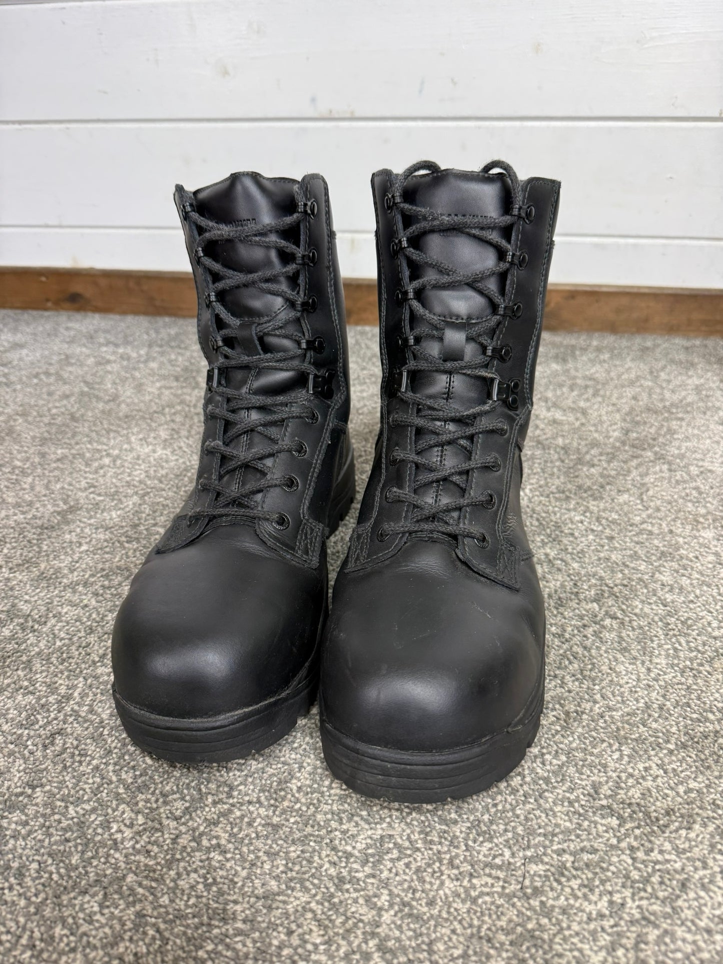 Ex Police Magnum Elite Shield Combat Boots Black Leather UK 10.5 Security Work