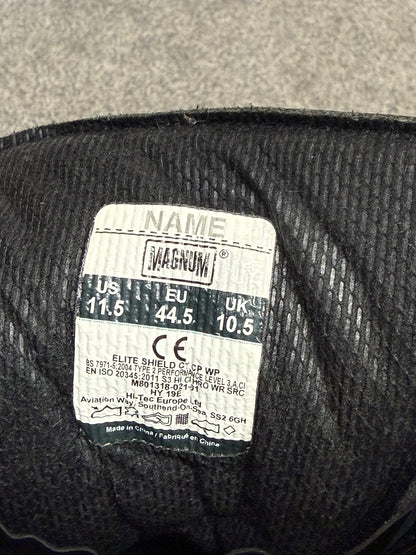 Ex Police Magnum Elite Shield Combat Boots Black Leather UK 10.5 Security Work