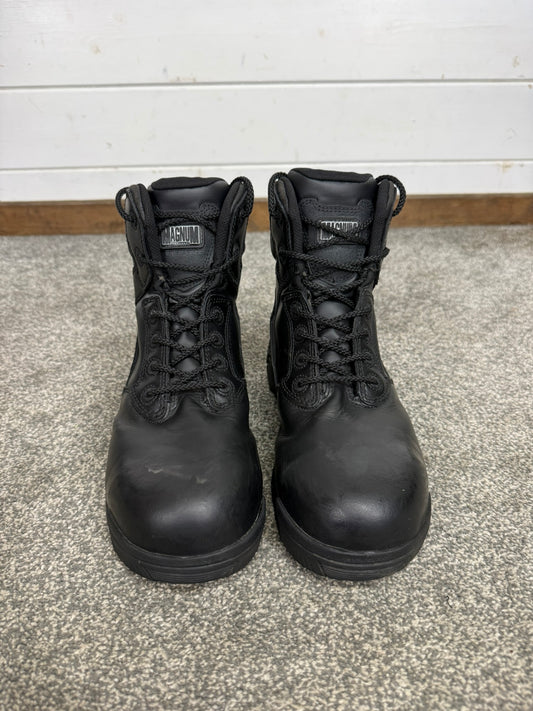 Magnum Stealth Force 6.0 Combat Boots Black Leather UK 8 Ex Police Security