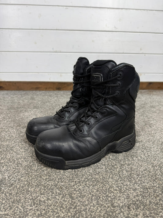 Magnum Stealth Force 8.0 Combat Boots Black Leather UK 4 Ex Police Security