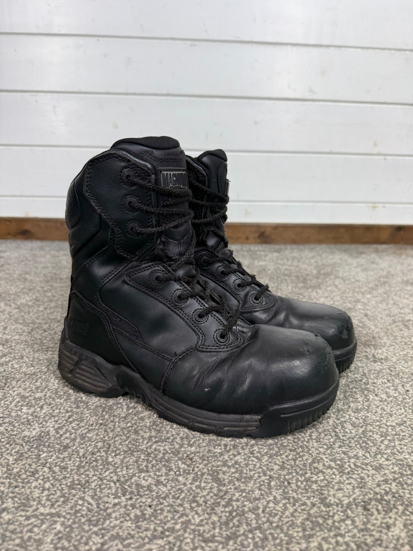 Magnum Stealth Force 8.0 Combat Boots Black Leather UK 4 Ex Police Security