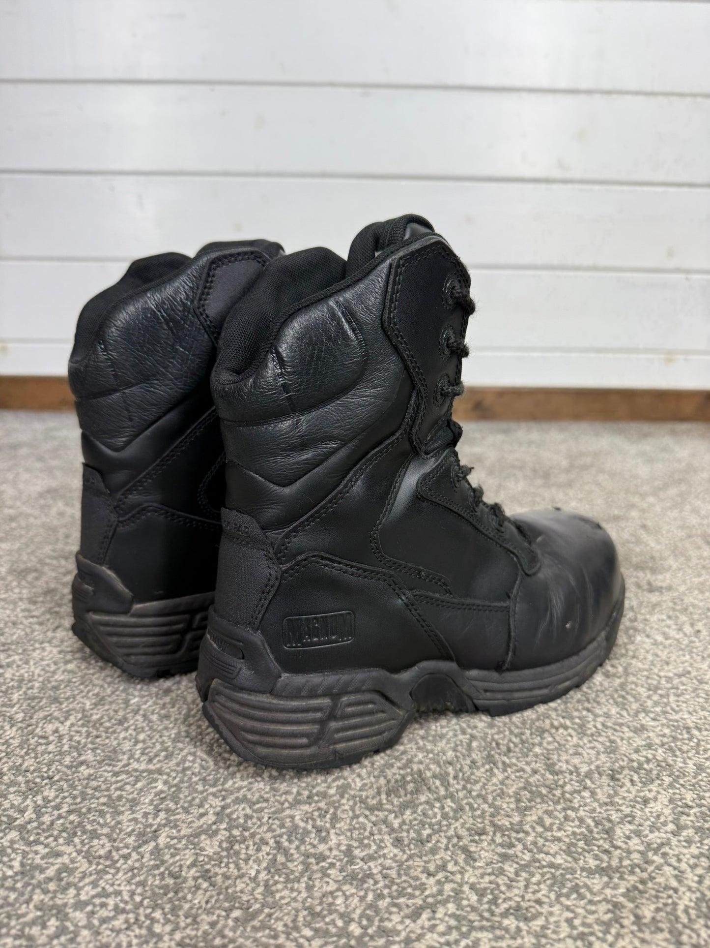 Magnum Stealth Force 8.0 Combat Boots Black Leather UK 4 Ex Police Security