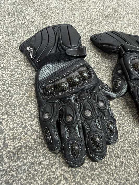 Crane Leather Motorcycle Gloves Thinsulate - Small