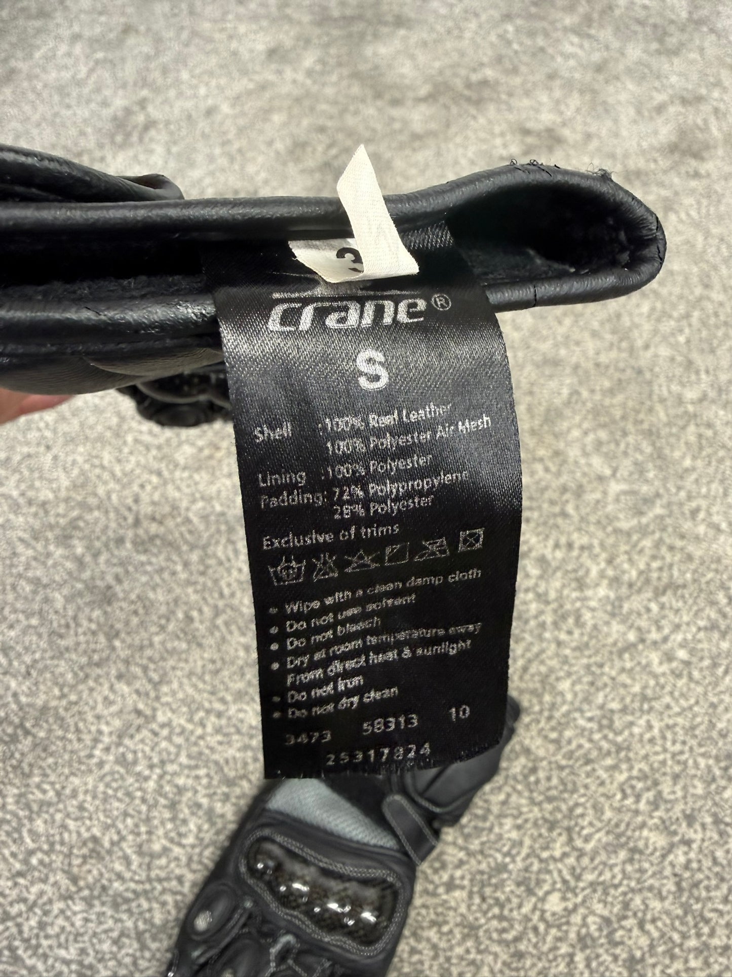 Crane Leather Motorcycle Gloves Thinsulate - Small