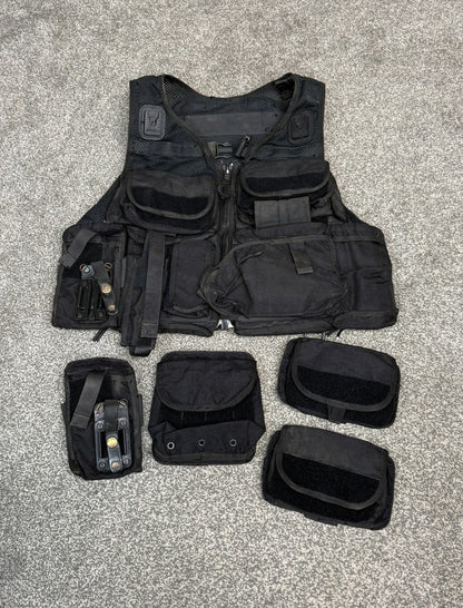 Ex Police Firearms ARV Tactical Waistcoat Vest & Spare Pouches Security Patrol Dog Handler