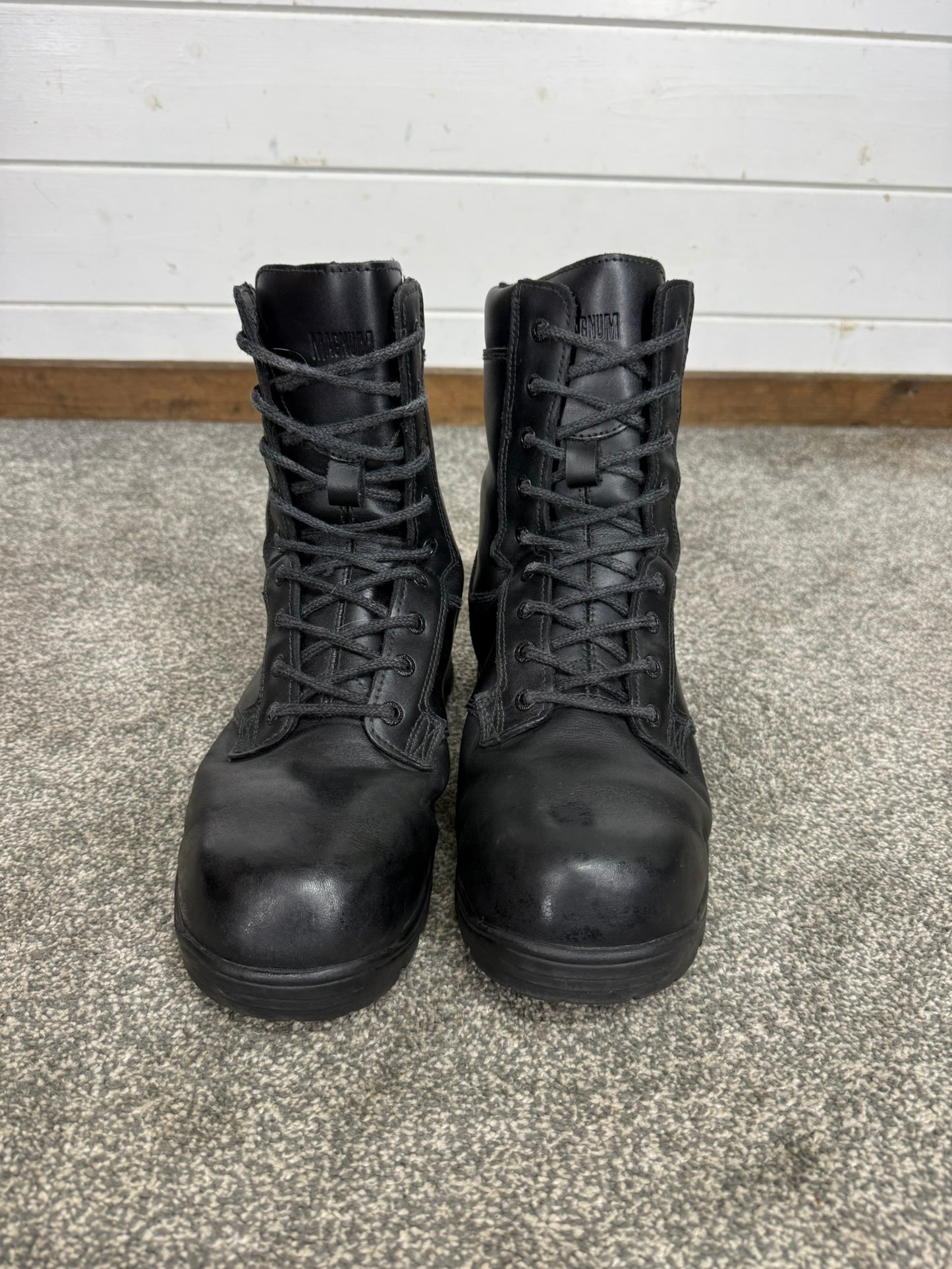 Magnum Elite Shield Met Black Leather Combat Boots UK 8 Ex Police Security Work