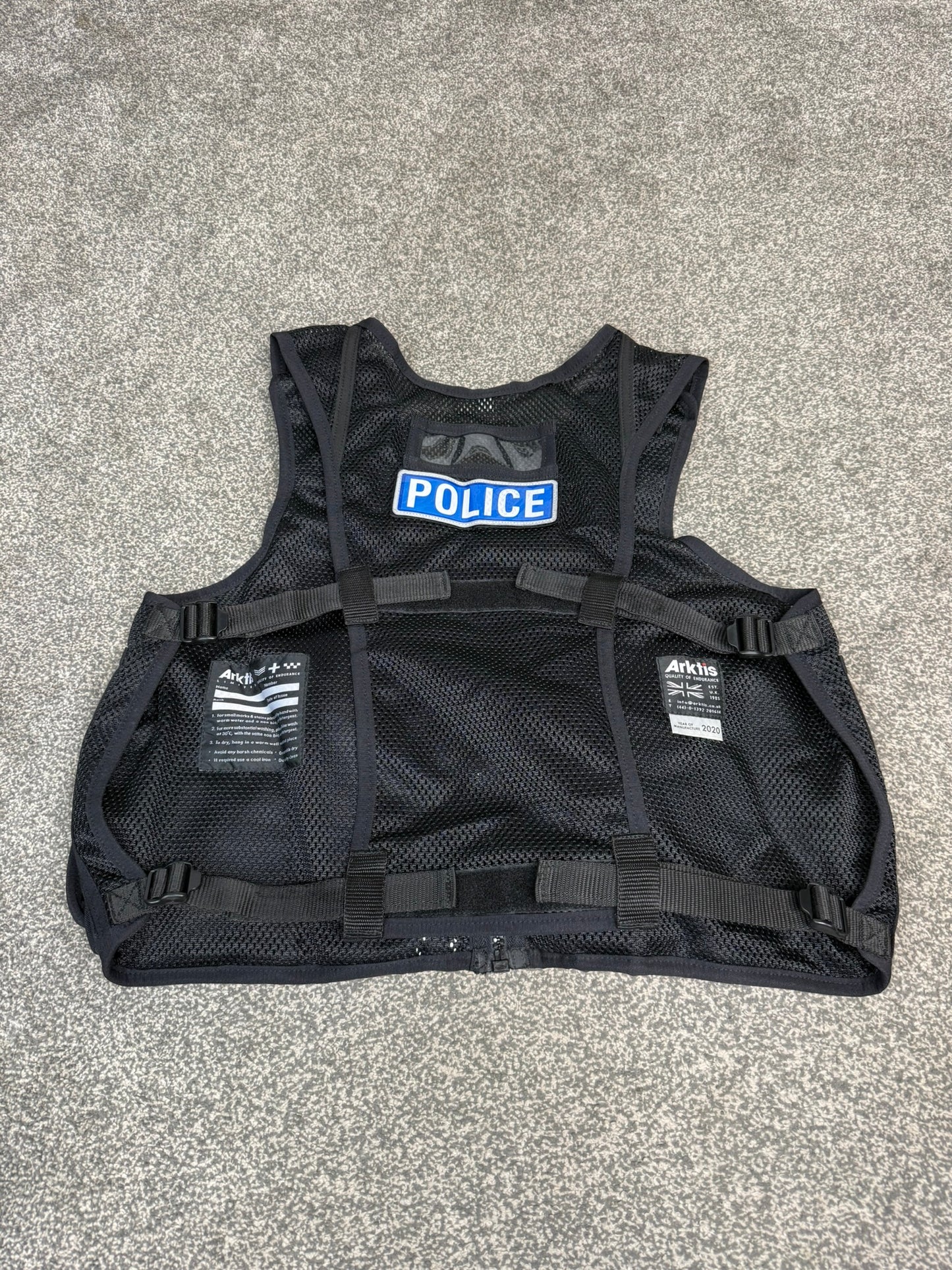 Ex Essex Police Black Arktis Tactical Utility Vest & Pouches Security Airsoft - Small
