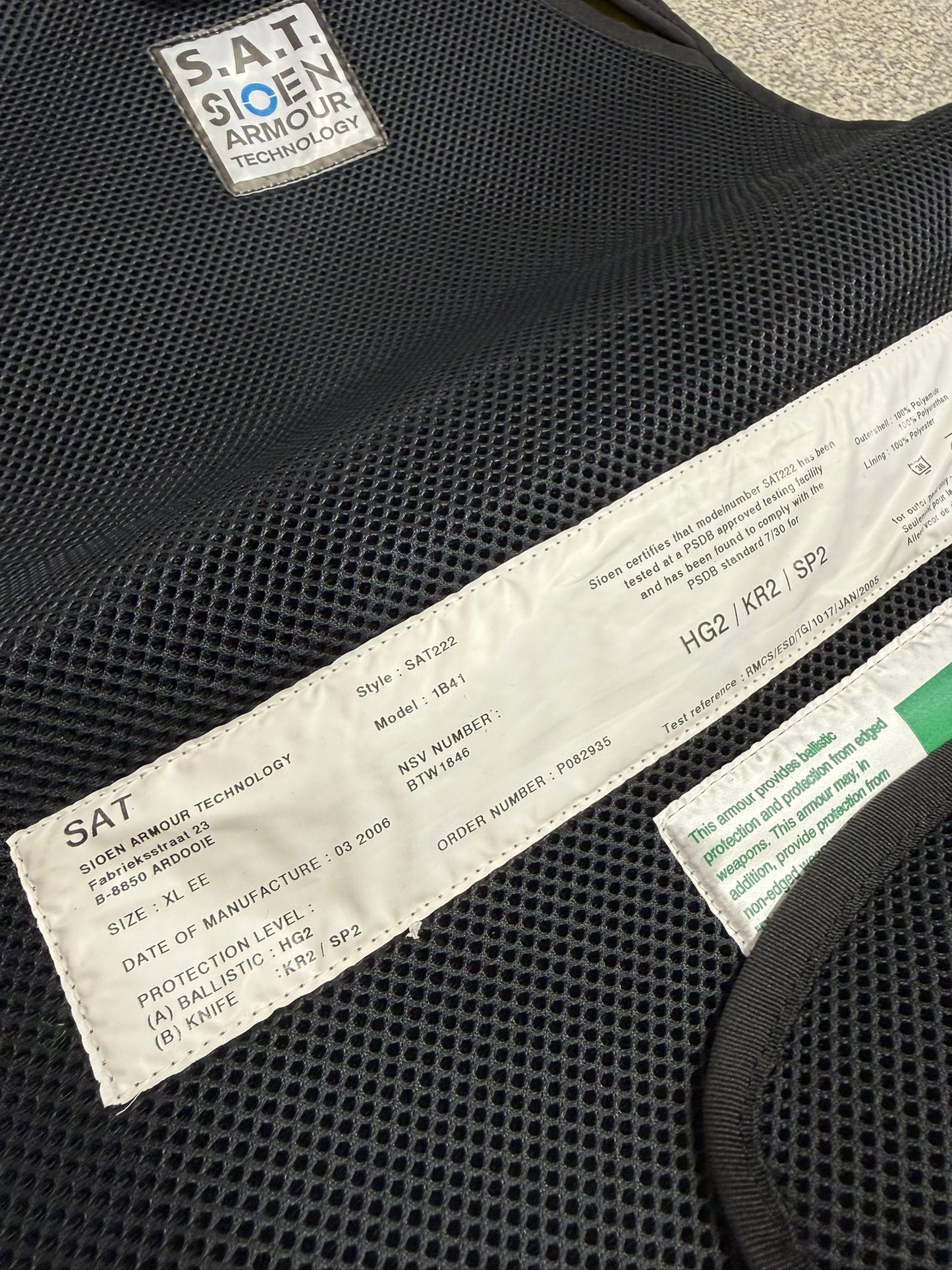 NEW SAT Sioen Hi Vis Body Armour Cover X Large - Badged