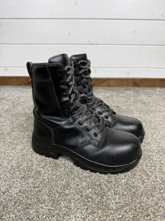 Ex Police Magnum Elite Shield Combat Boots Black Leather UK 4 Security Patrol Work