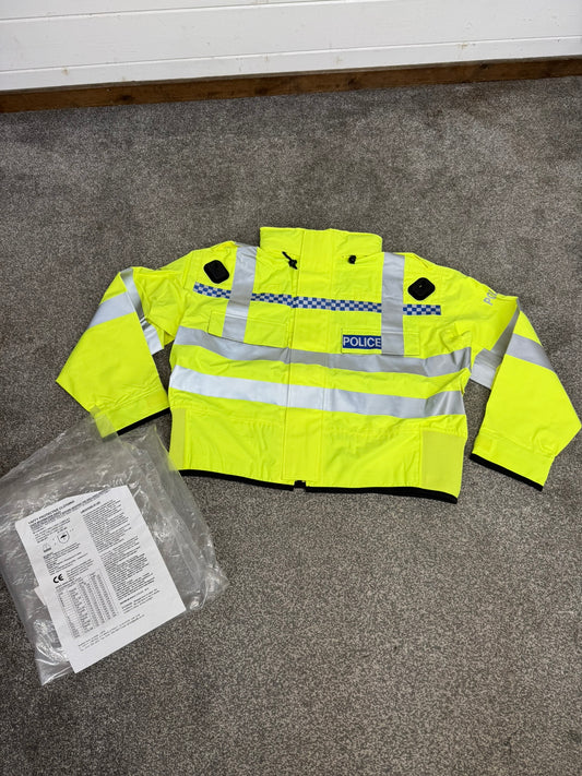 NEW Ex Police Hi-Vis Badged Gore-Tex Waterproof Bomber Jacket XXL Film TV Display