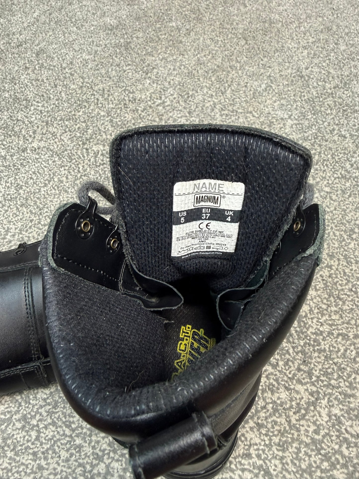 Ex Police Magnum Elite Shield Combat Boots Black Leather UK 4 Security Patrol Work
