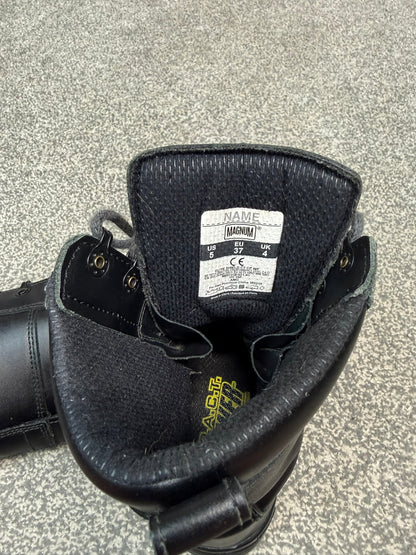 Ex Police Magnum Elite Shield Combat Boots Black Leather UK 4 Security Patrol Work