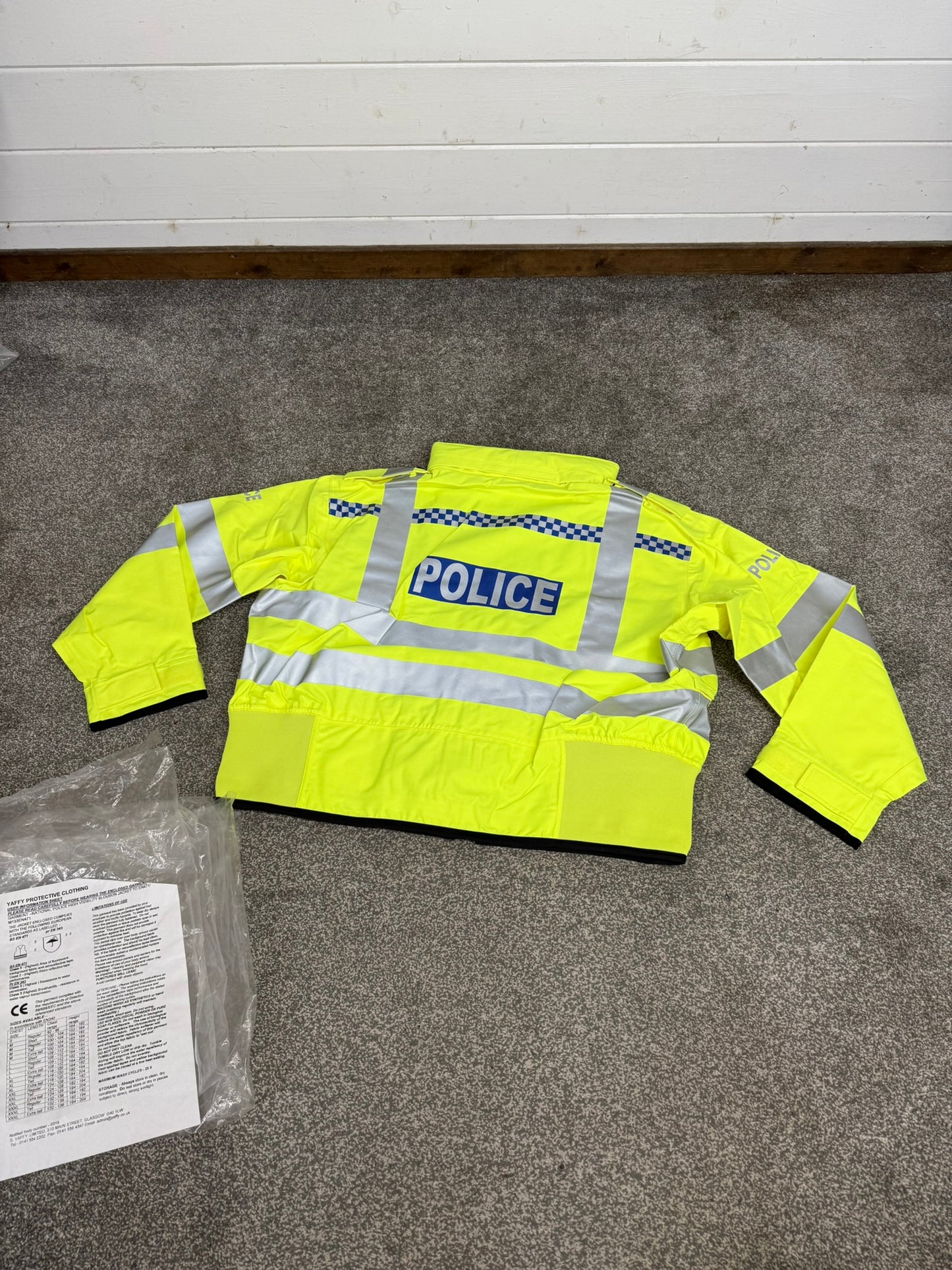 NEW Ex Police Hi-Vis Badged Gore-Tex Waterproof Bomber Jacket XXL Film TV Display