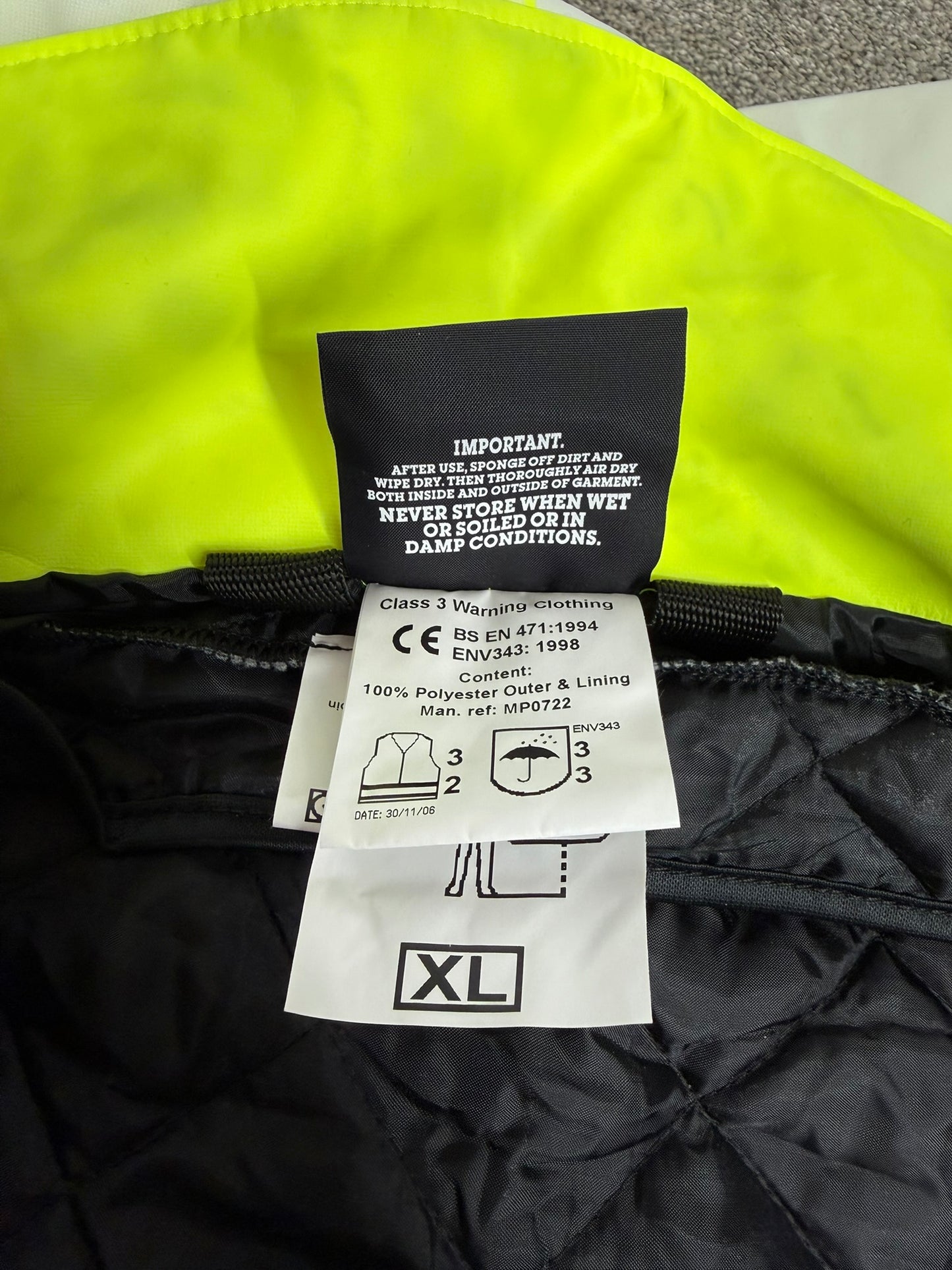 NEW Ex Police SOCO Hi Vis Waterproof Jacket Coat Quilted Liner - XL Film TV Display