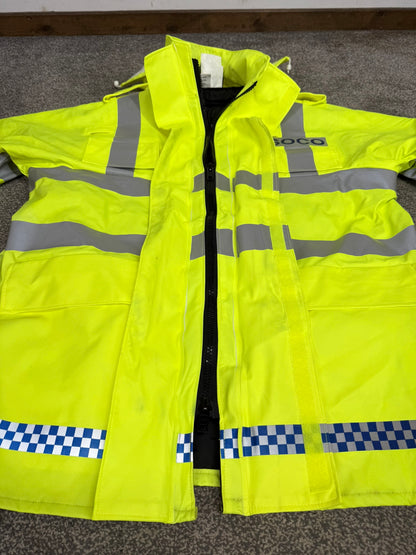 NEW Ex Police SOCO Hi Vis Waterproof Jacket Coat Quilted Liner - XL Film TV Display
