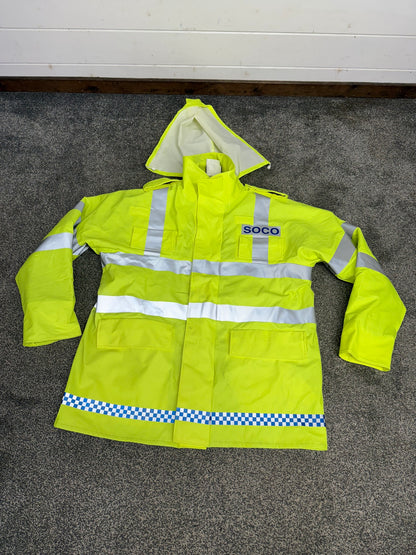 NEW Ex Police SOCO Hi Vis Waterproof Jacket Coat Quilted Liner - XL Film TV Display