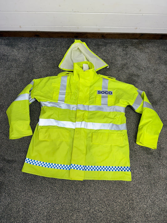 NEW Ex Police SOCO Hi Vis Waterproof Jacket Coat Quilted Liner - XL Film TV Display