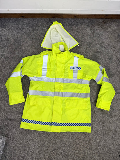 NEW Ex Police SOCO Hi Vis Waterproof Jacket Coat Quilted Liner - XL Film TV Display
