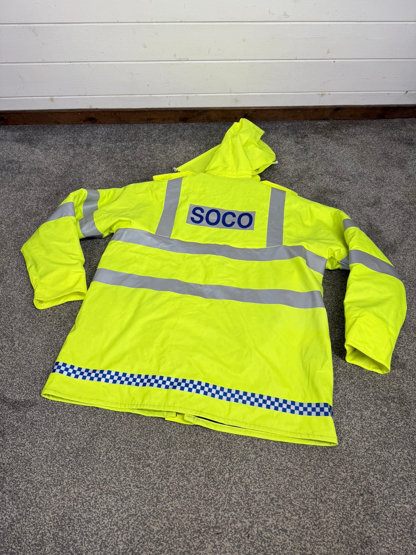NEW Ex Police SOCO Hi Vis Waterproof Jacket Coat Quilted Liner - XL Film TV Display