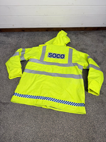 NEW Ex Police SOCO Hi Vis Waterproof Jacket Coat Quilted Liner - XL Film TV Display