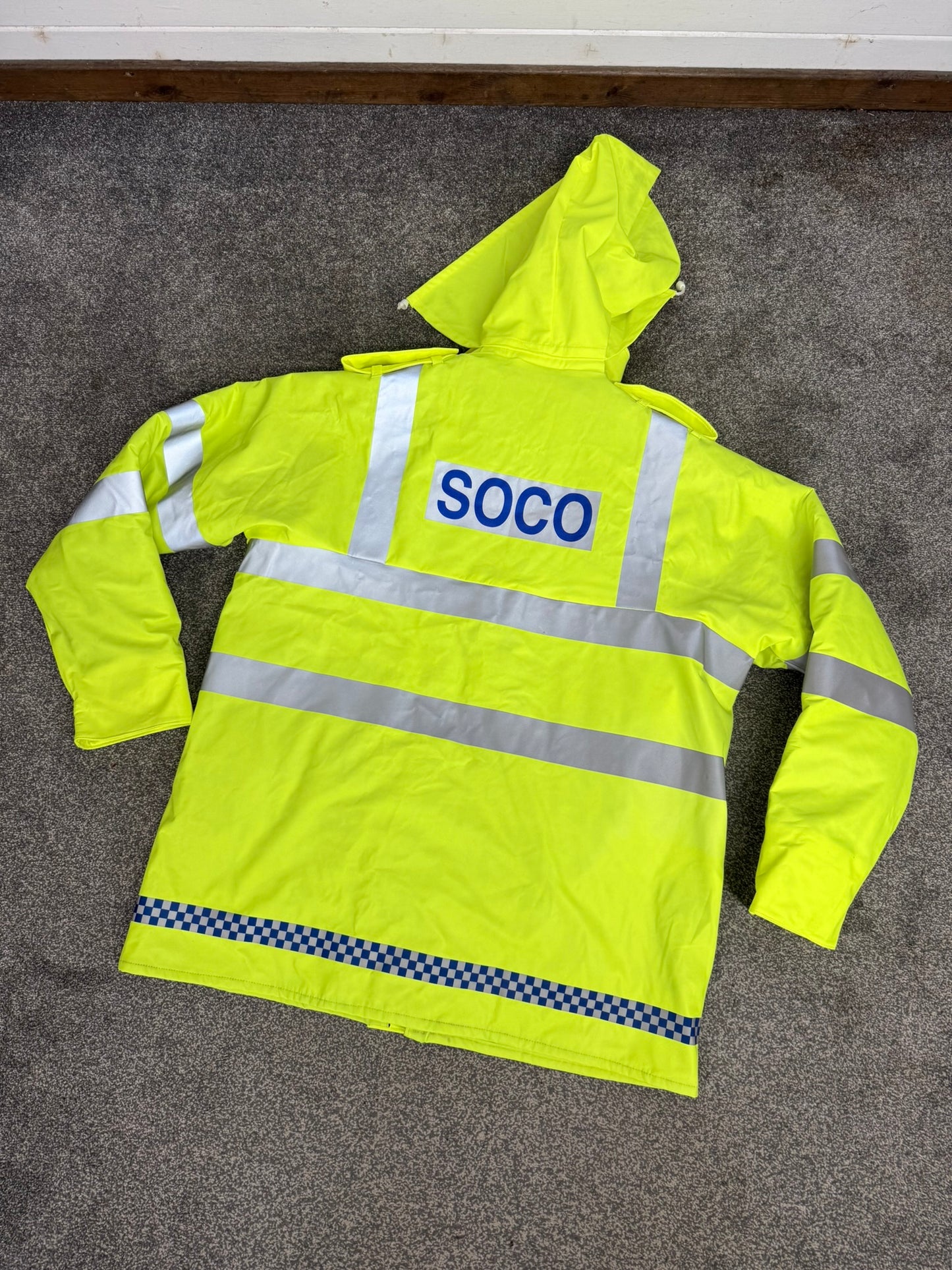 NEW Ex Police SOCO Hi Vis Waterproof Jacket Coat Quilted Liner - XL Film TV Display