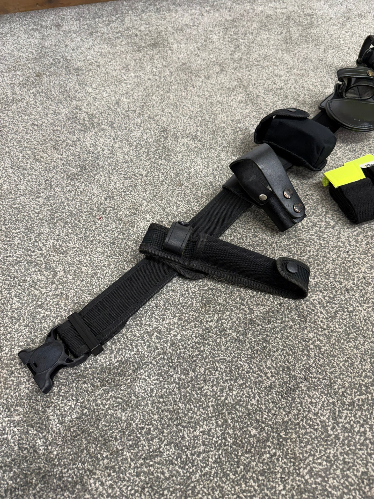 Ex Police Black Duty Belt With Pouches 36" Waist Genuine Security Equipment