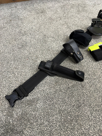 Ex Police Black Duty Belt With Pouches 36" Waist Genuine Security Equipment