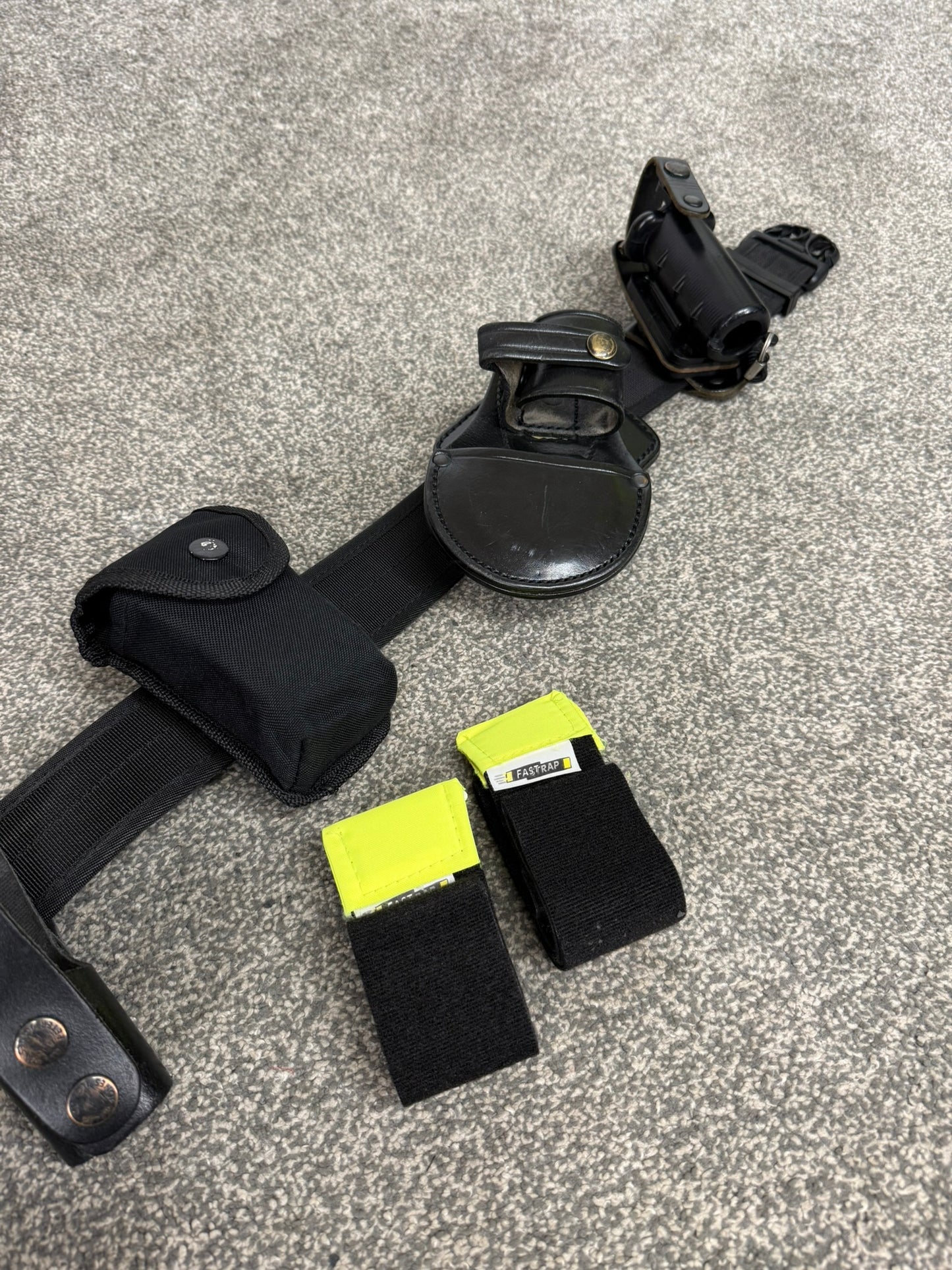 Ex Police Black Duty Belt With Pouches 36" Waist Genuine Security Equipment