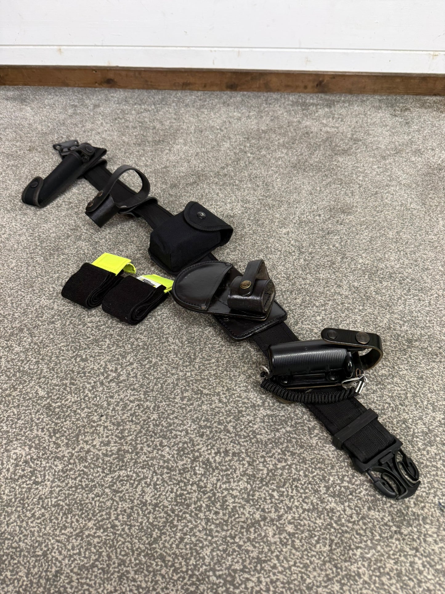 Ex Police Black Duty Belt With Pouches 36" Waist Genuine Security Equipment
