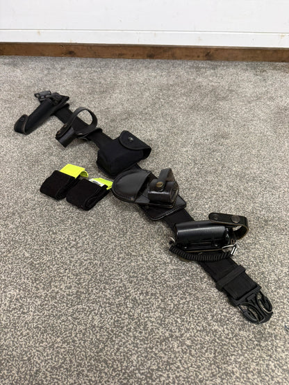 Ex Police Black Duty Belt With Pouches 36" Waist Genuine Security Equipment