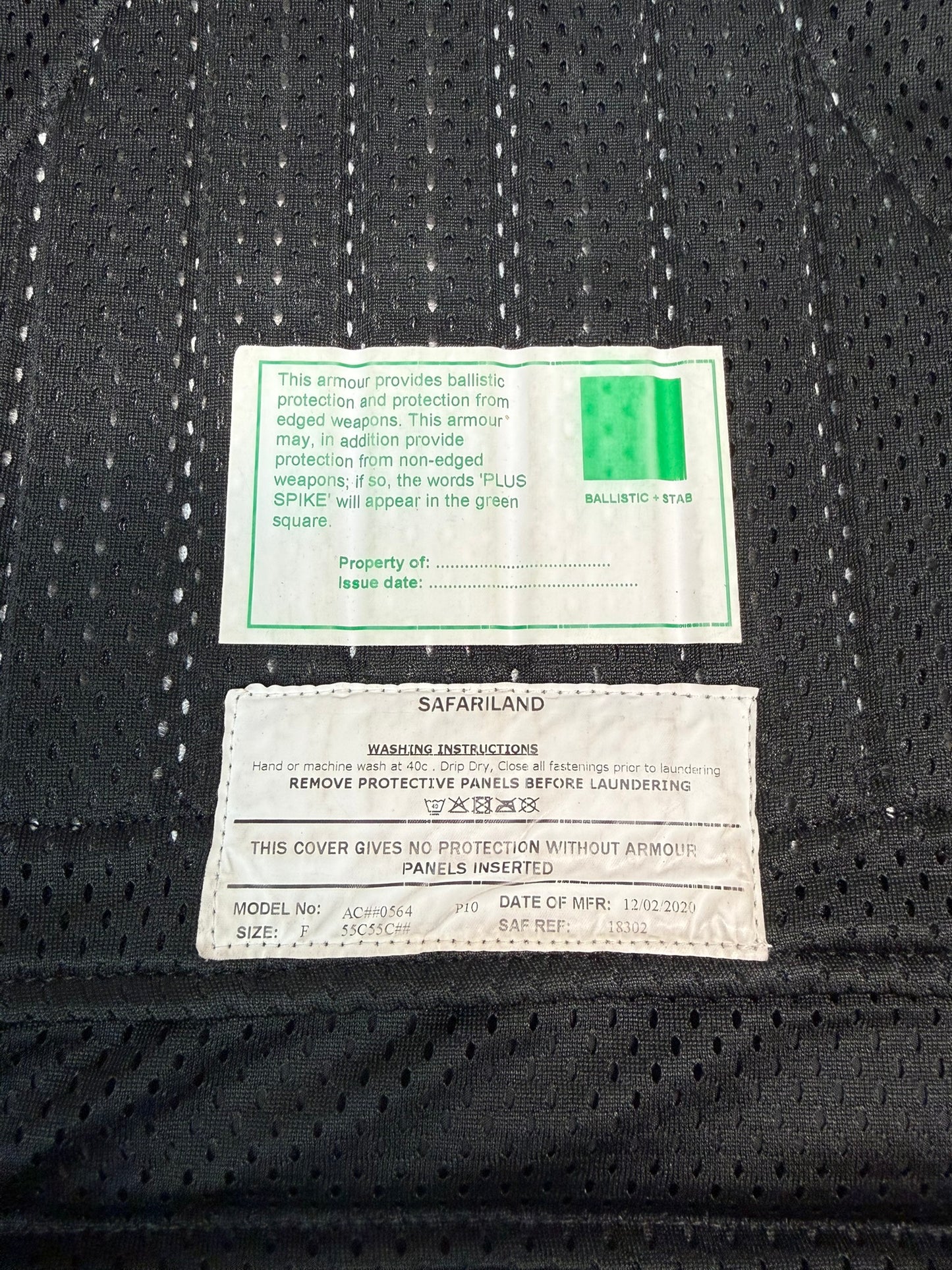 Ex Police Safariland Body Armour Stab Vest Anti Stab & Ballistic HG1A & KR1 - MEDIUM