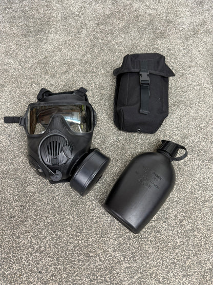 Ex Police Avon C50 Gas Mask Respirator & Avon Water Bottle With Pouch - Medium