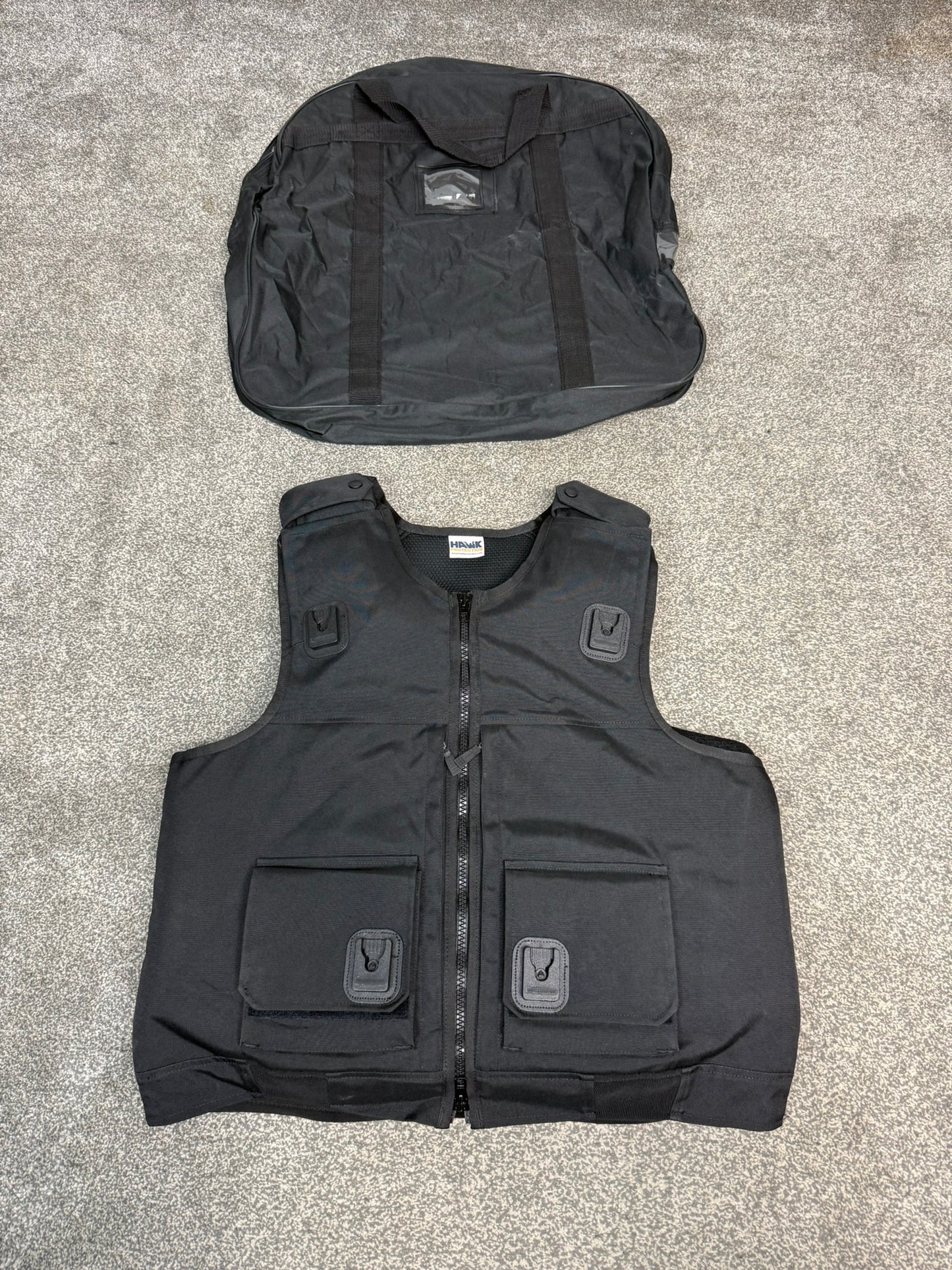 Ex Police Hawk Body Armour Stab Vest + Bag X LARGE Anti Stab & Ballistic HG1A & KR1 Security Patrol