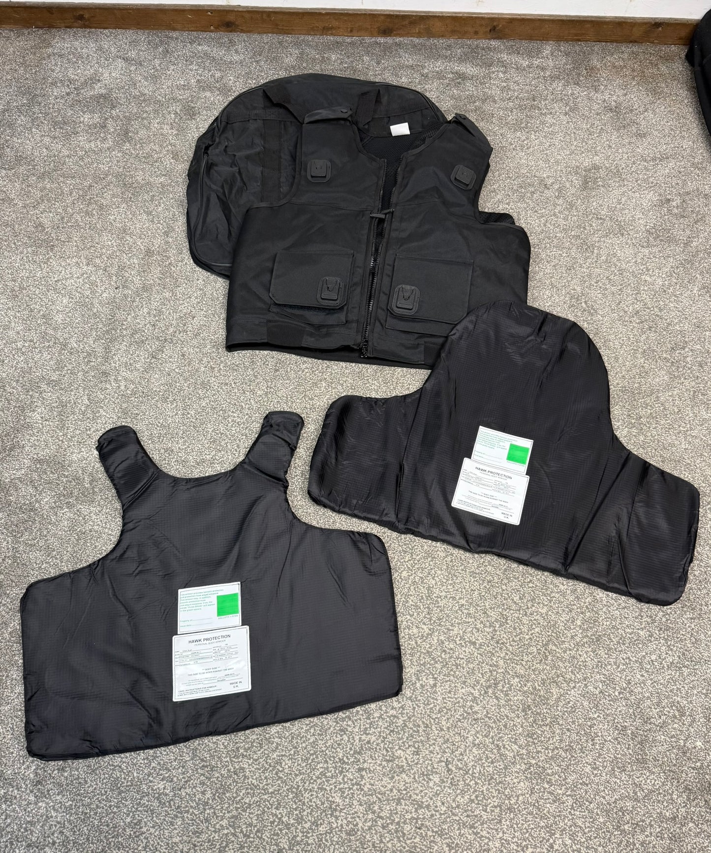 Ex Police Hawk Body Armour Stab Vest + Bag X LARGE Anti Stab & Ballistic HG1A & KR1 Security Patrol