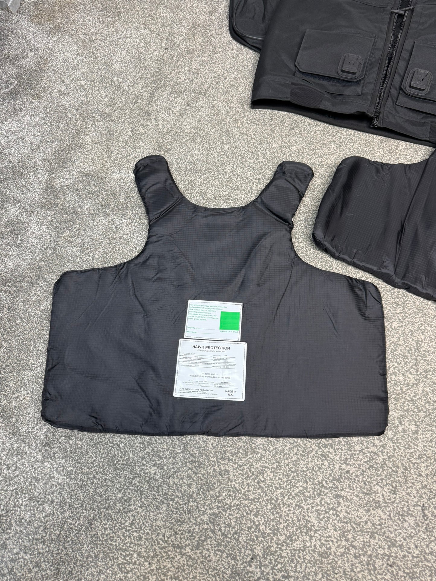 Ex Police Hawk Body Armour Stab Vest + Bag X LARGE Anti Stab & Ballistic HG1A & KR1 Security Patrol