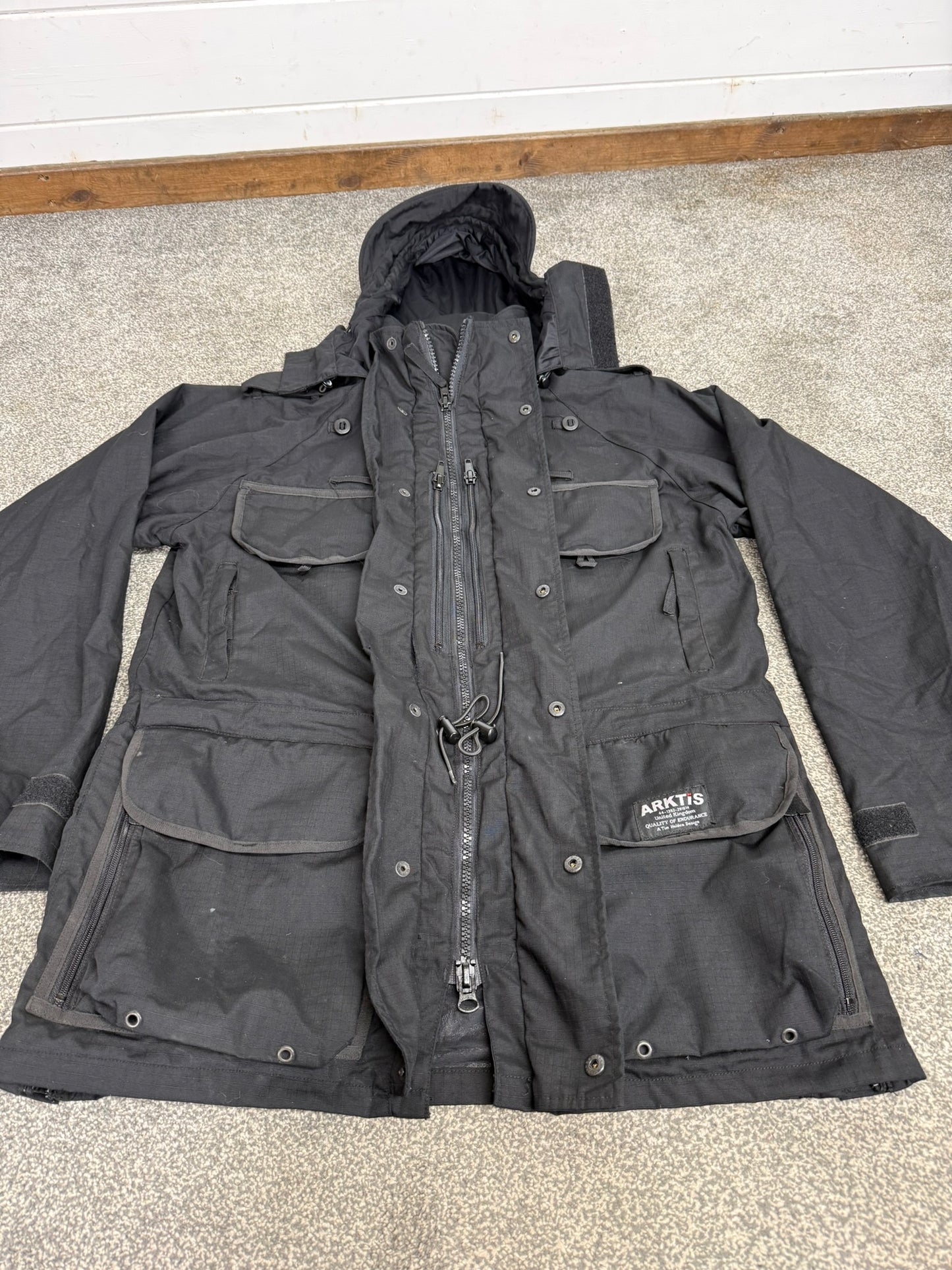Arktis Avenger Jacket Smock B315 Ripstop Waterproof Black Ex Police Security