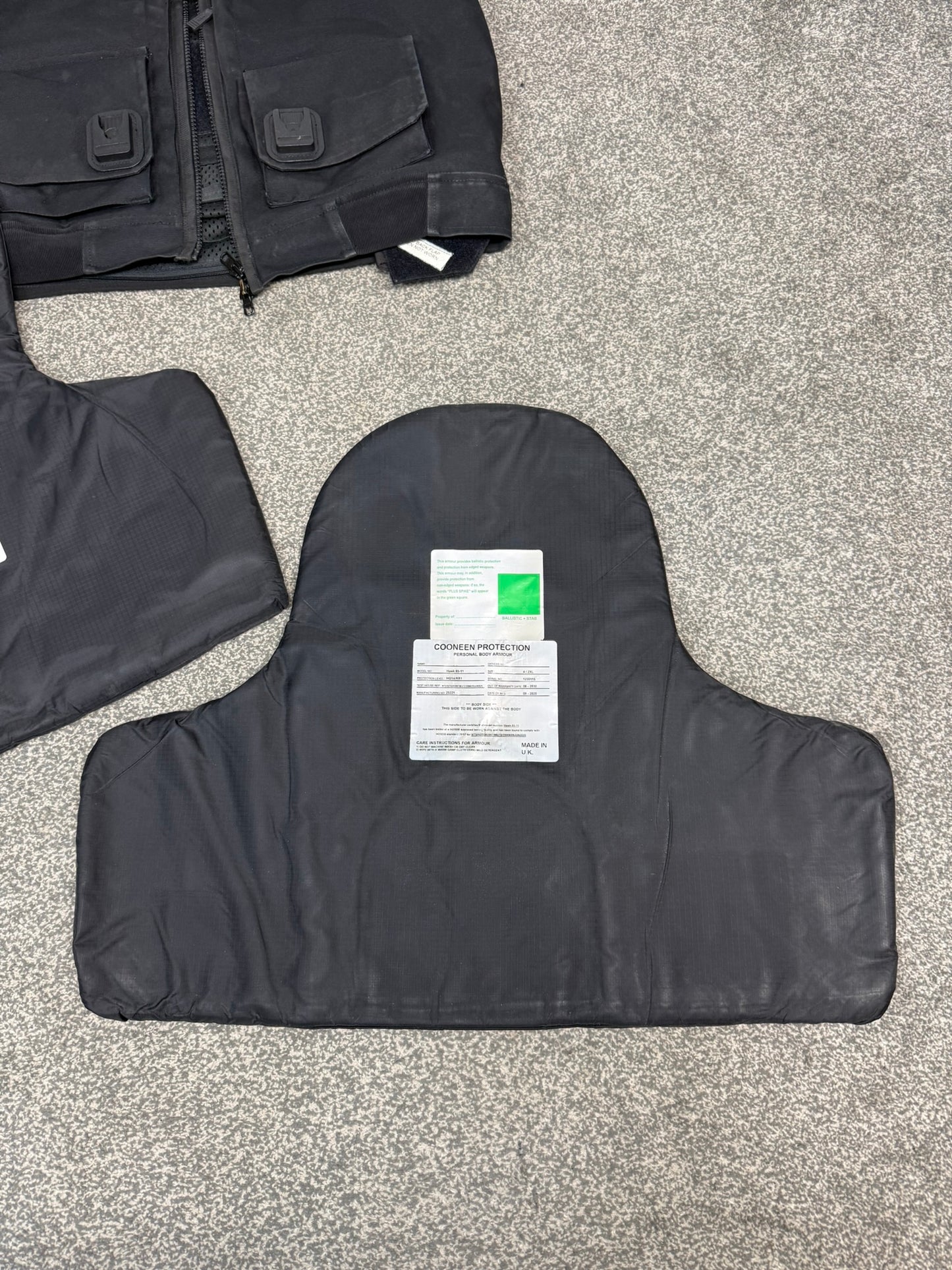 Ex Police Cooneen Body Armour Stab Vest + Bag LARGE Anti Stab & Ballistic HG1A & KR1