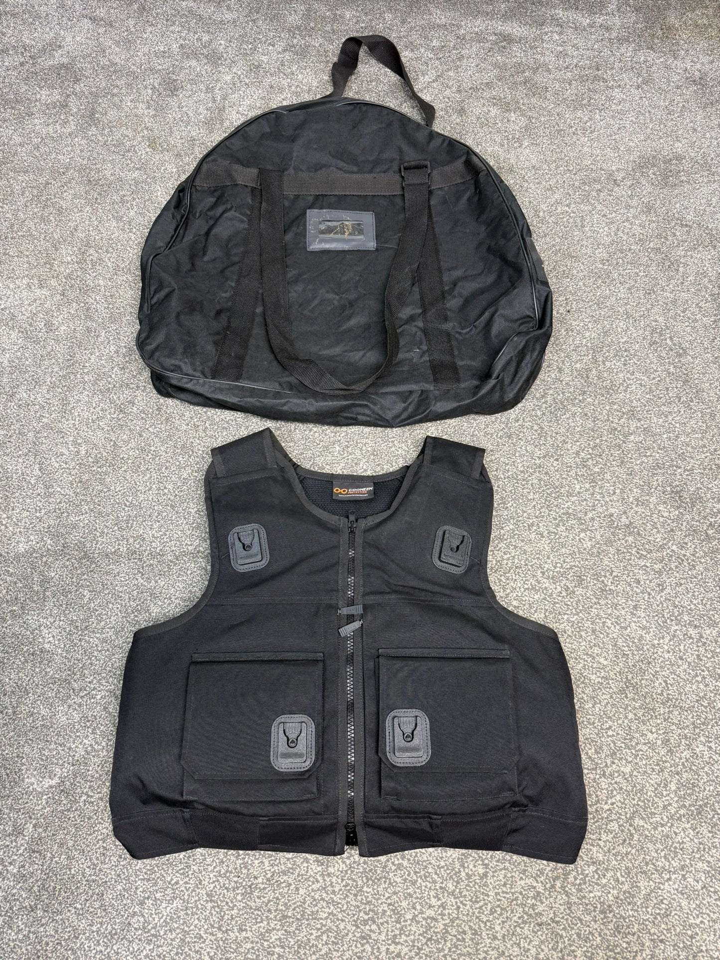 Ex Police Cooneen Body Armour Stab Vest + Bag LARGE Anti Stab & Ballistic HG1A & KR1