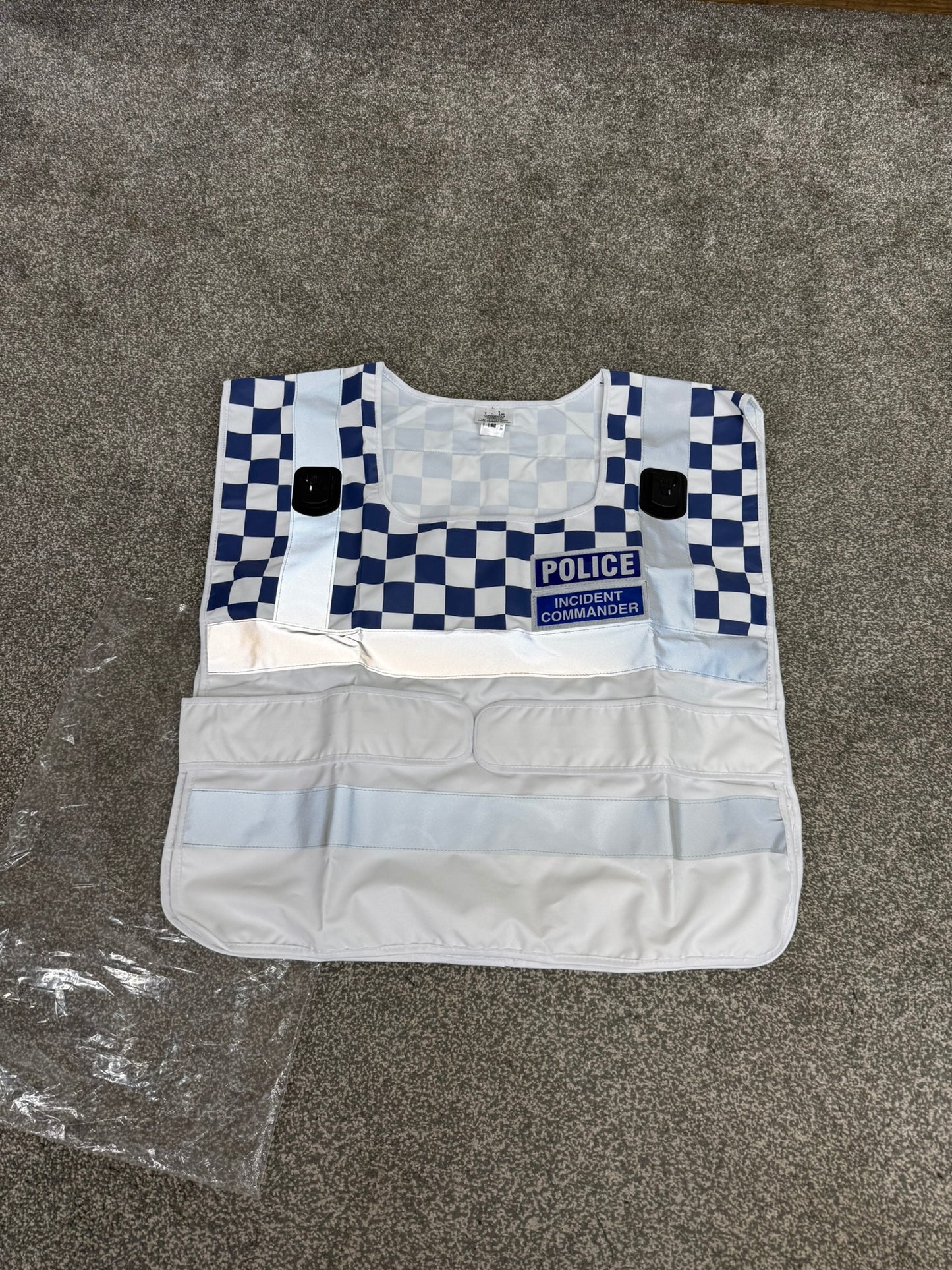 NEW Ex Police Incident Commander White Vest Tabard LARGE Film TV Collector Display