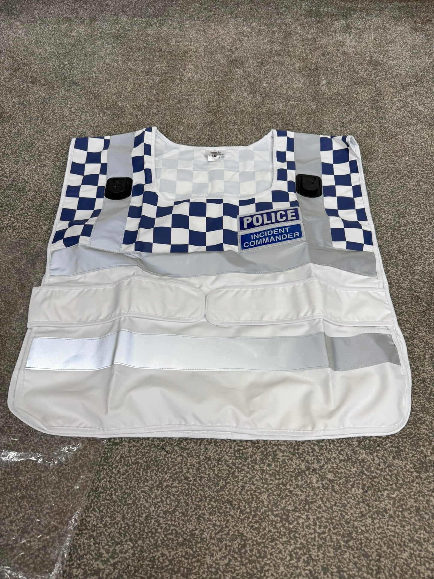 NEW Ex Police Incident Commander White Vest Tabard LARGE Film TV Collector Display