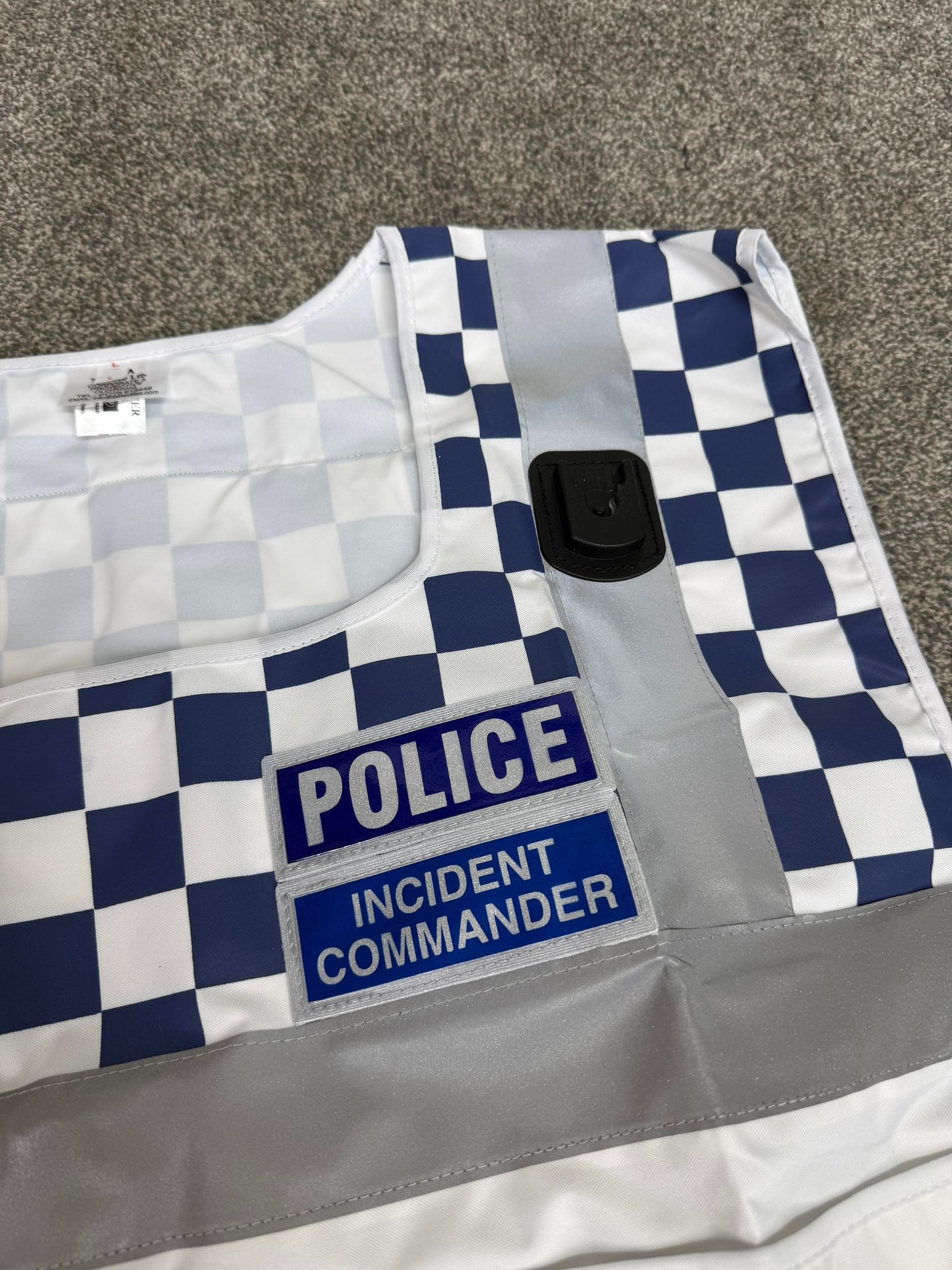 NEW Ex Police Incident Commander White Vest Tabard LARGE Film TV Collector Display