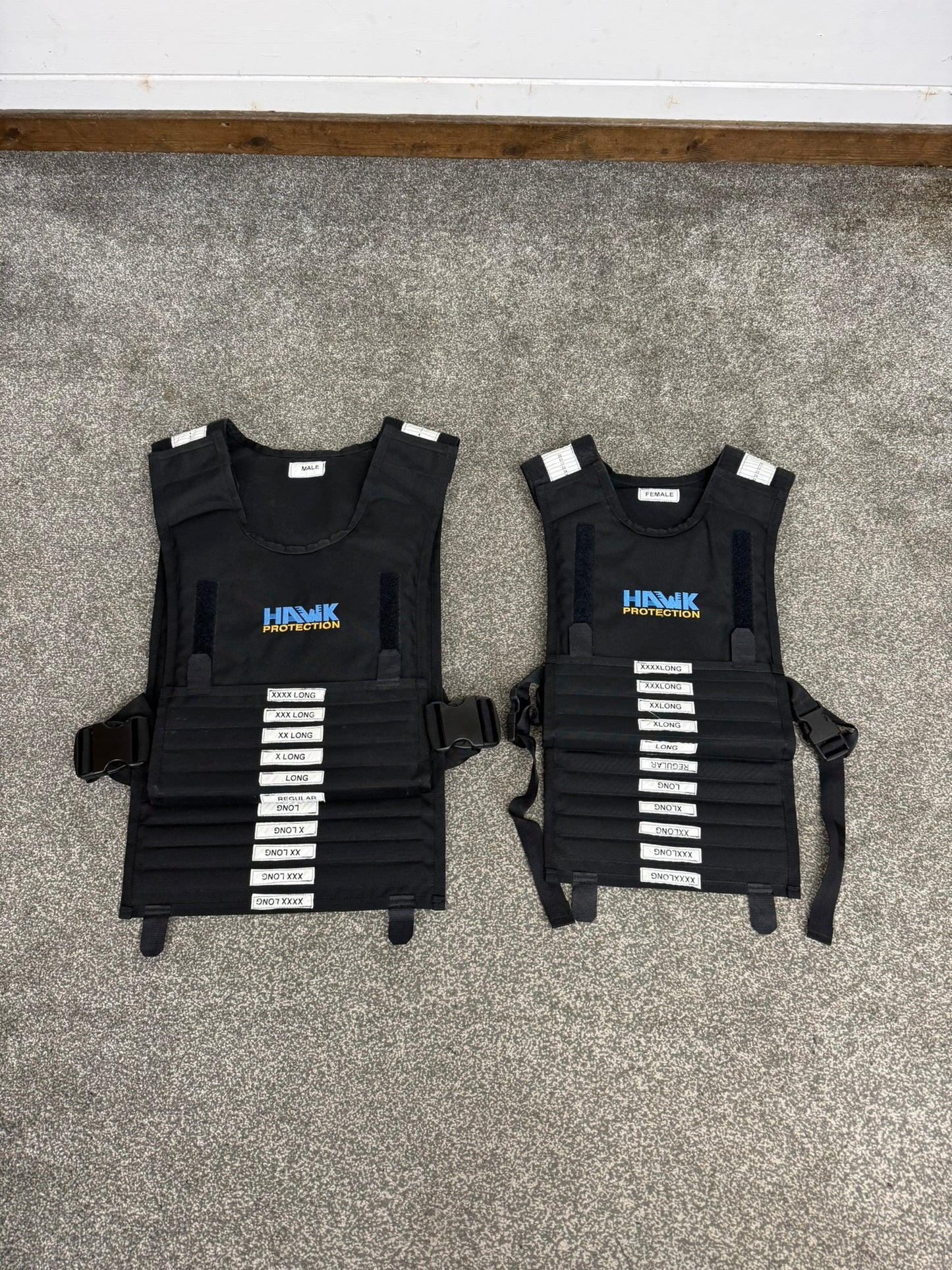 2x Hawk Protection Body Armour Measuring Vest Male & Female - Ex Police RARE