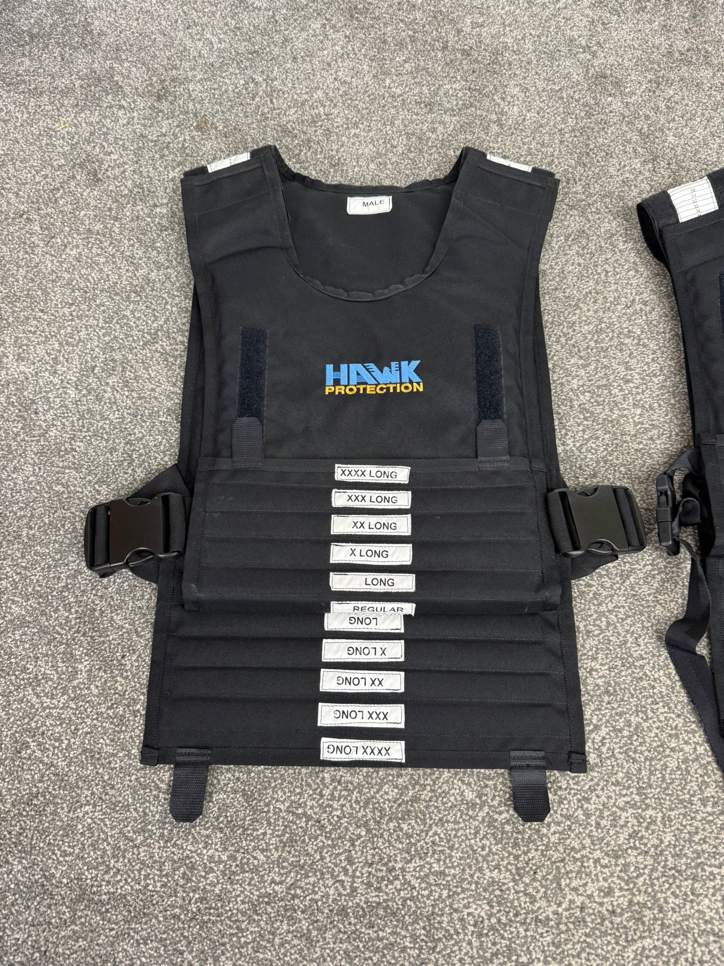 2x Hawk Protection Body Armour Measuring Vest Male & Female - Ex Police RARE