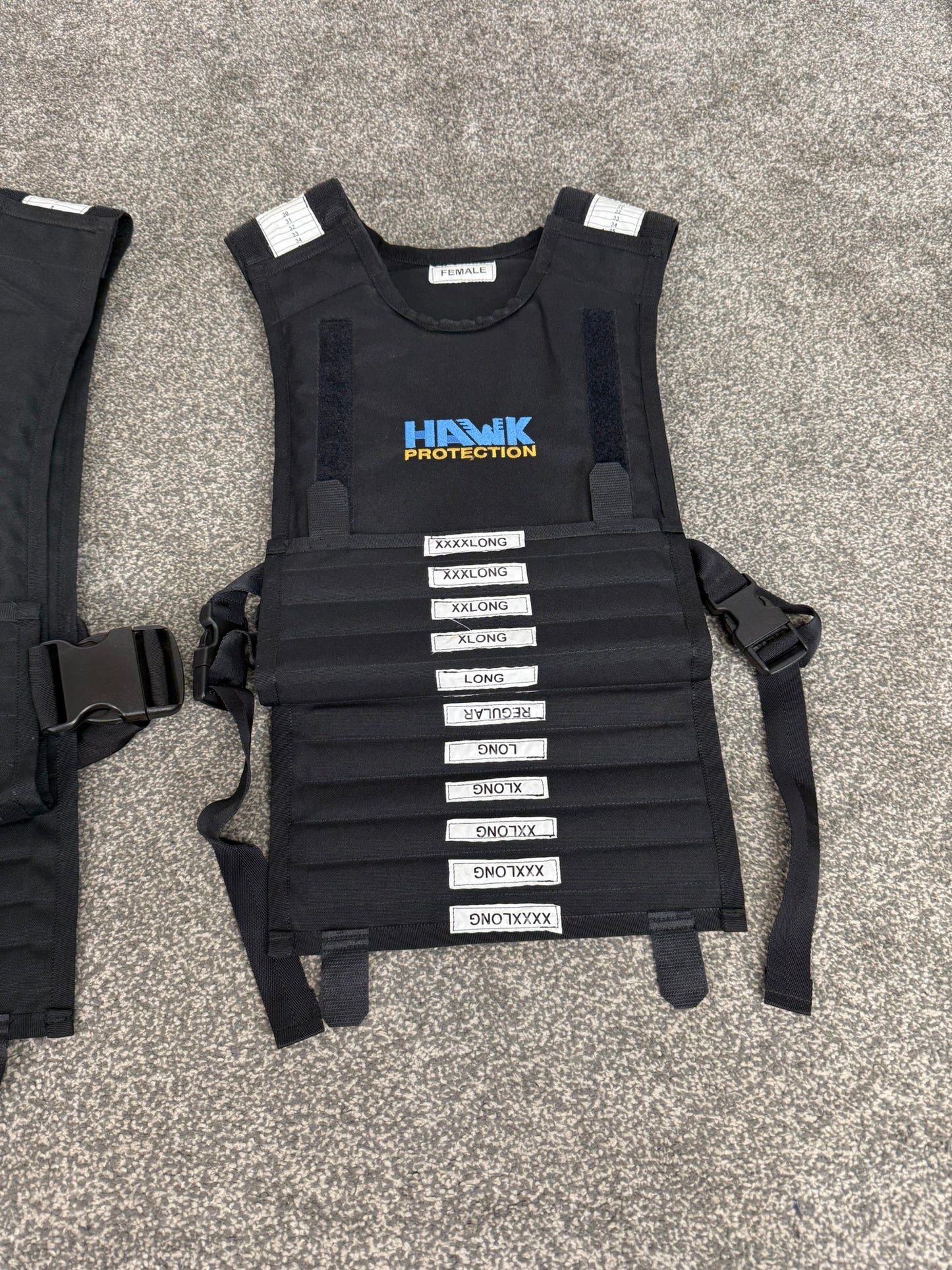 2x Hawk Protection Body Armour Measuring Vest Male & Female - Ex Police RARE