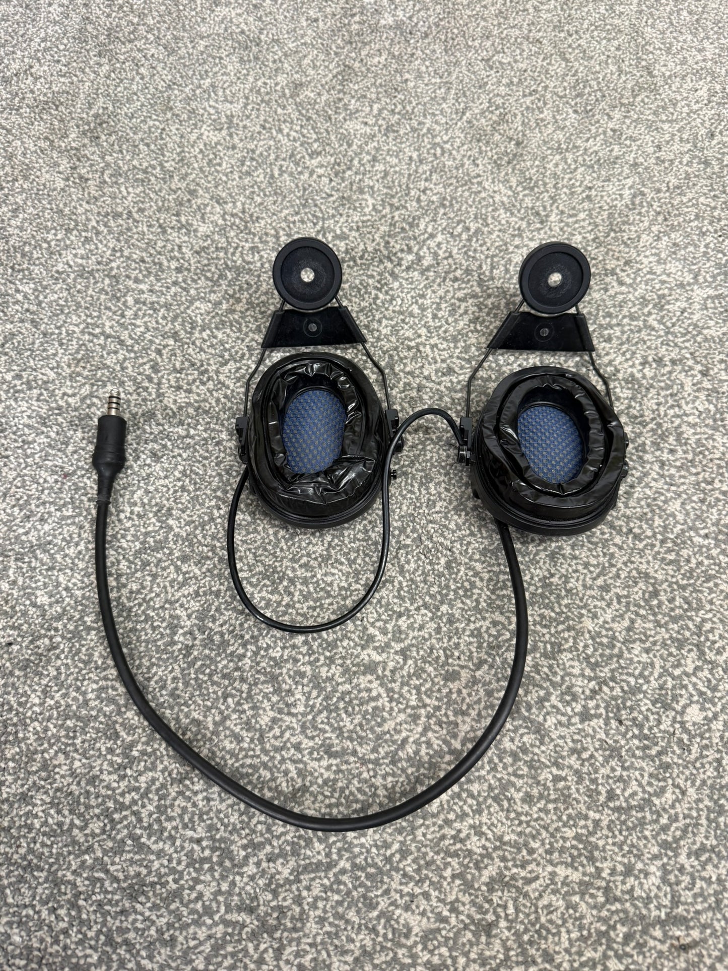 SwatCom Waterproof Headset Ear Defenders Ex Police Helmet Mounted WORKING