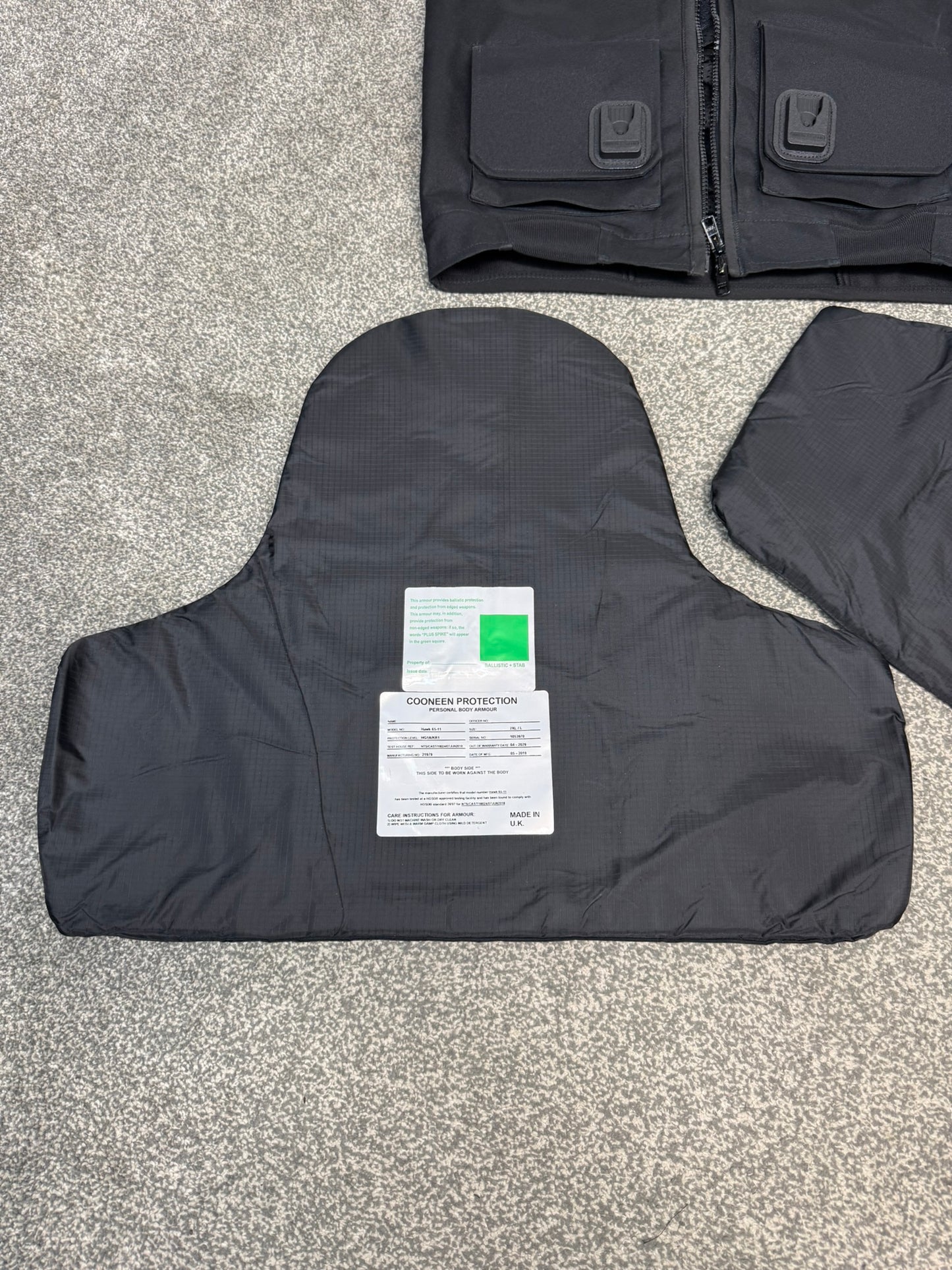 Ex Police Cooneen Body Armour Stab Vest + Bag MEDIUM Anti Stab & Ballistic HG1A & KR1