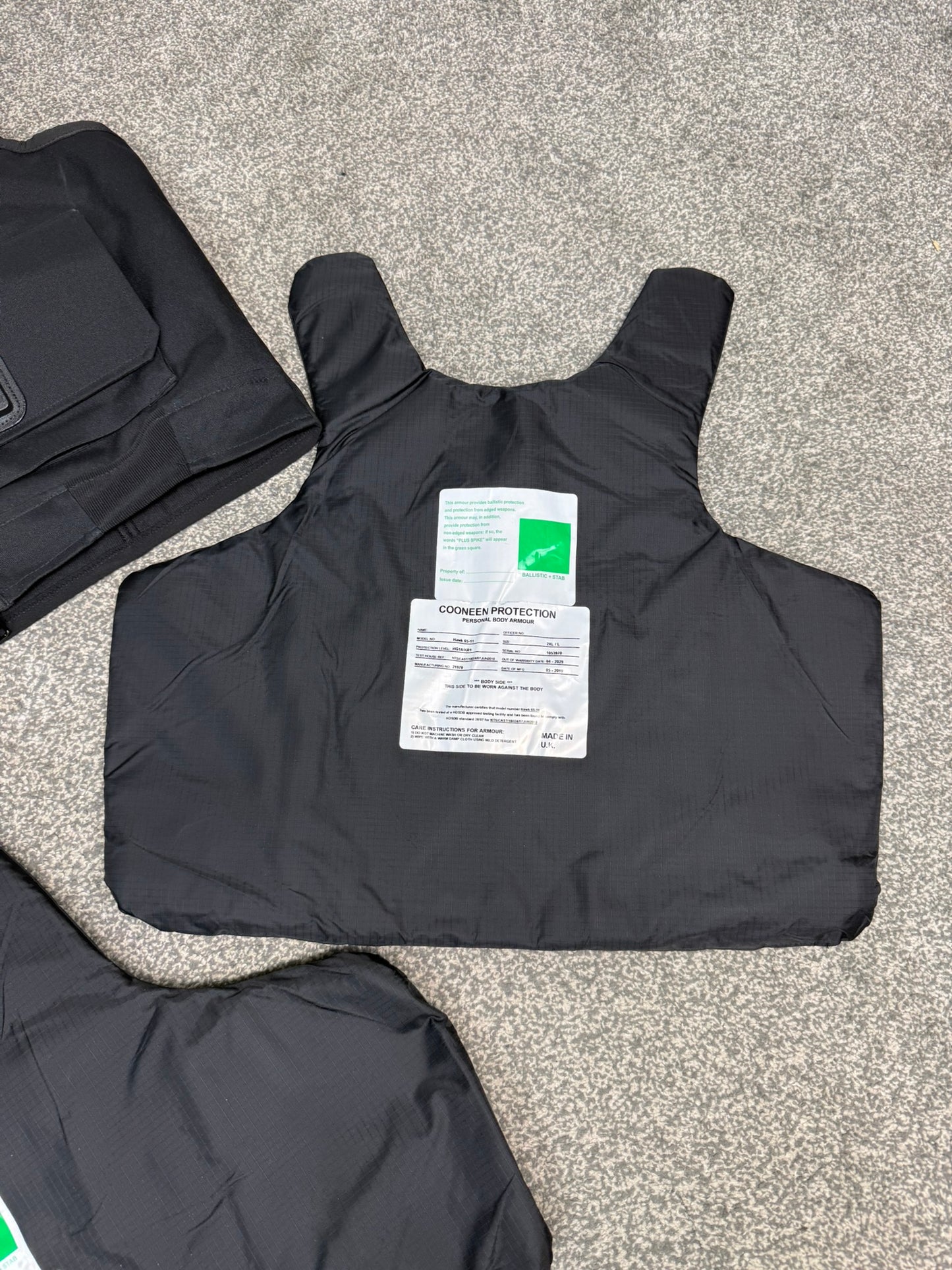 Ex Police Cooneen Body Armour Stab Vest + Bag MEDIUM Anti Stab & Ballistic HG1A & KR1
