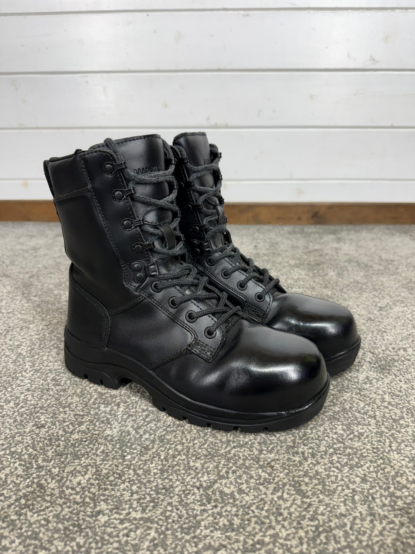Ex Police Magnum Elite Shield Combat Boots Black Leather UK 5 Security Work