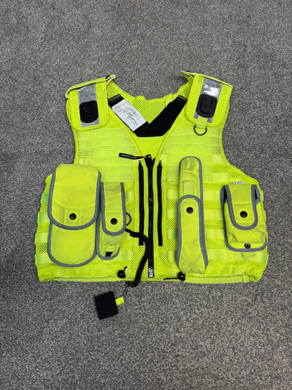 Ex Police Safariland Hi-Vis MOLLE Vest & Pouches Tactical Security Vest MEDIUM