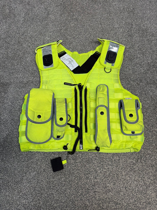 Ex Police Safariland Hi-Vis MOLLE Vest & Pouches Tactical Security Vest MEDIUM